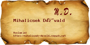 Mihalicsek Dévald névjegykártya